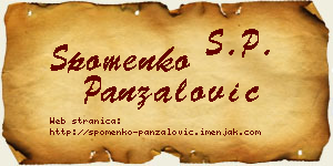 Spomenko Panzalović vizit kartica